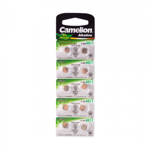 Батарейка CAMELION Alkaline AG11-BP10(0%Hg) 10 шт. в блистере