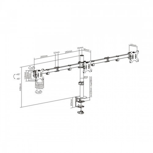 Настольный кронштейн Brateck LDT12-C034N для 3-х мониторов (13\