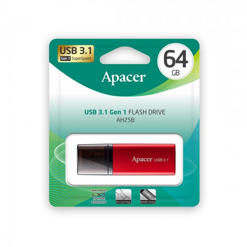 USB-накопитель Apacer AH25B 64GB Красный