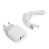 Универсальное зарядное устройство LDNIO A2421C 22.5W USB/USB Lightning, Белый