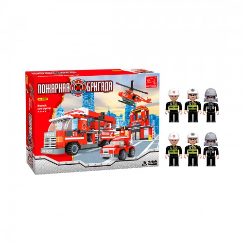 Игровой конструктор Keyixing 21901 ПОЖАРНАЯ БРИГАДА (709 деталей в наборе)