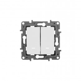 Выключатель двухклавишный с подсветкой Legrand Etika 10 A 250 В белый