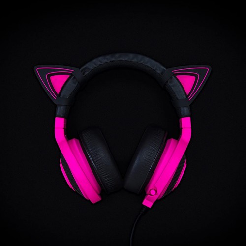 Накладные кошачьи ушки на гарнитуру Razer Kitty Ears for Kraken - Neon Purple