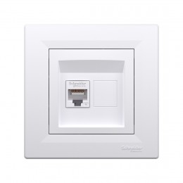 Розетка компьютерная SE EPH4700121 Asfora RJ45 кат. 6 в сборе белый