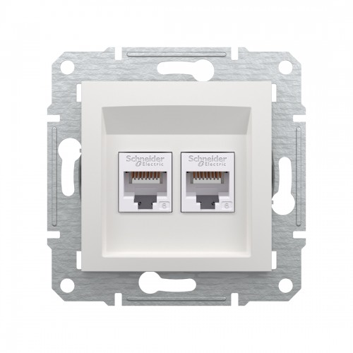 Розетка двойная компьютерная SE EPH4870121 Asfora RJ45 кат. 6 механизм белый