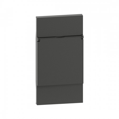 Лицевая панель Bticino KG04P Living Now с крышкой для розеток 2К+З 2 модуля черный