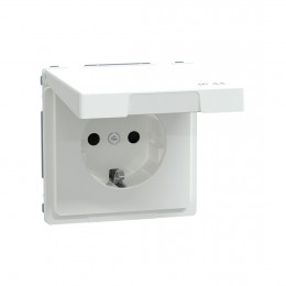 Розетка MERTEN MTN2314-6035 D-Life 16А с з/к с крышкой IP44 белый лотос