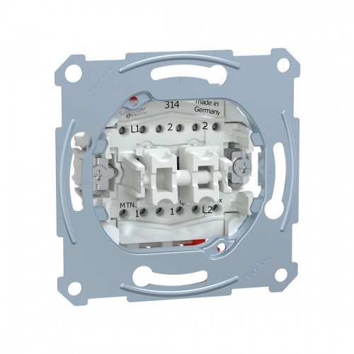 Переключатель мех-м MERTEN MTN3126-0000 D-Life 2 клавишный