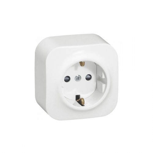 Розетка с зк Legrand Forix 16A 250В IP20 накладная белый