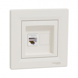 Розетка компьютерная SE EPH4300123 Asfora RJ45 кат. 5e в сборе кремовый