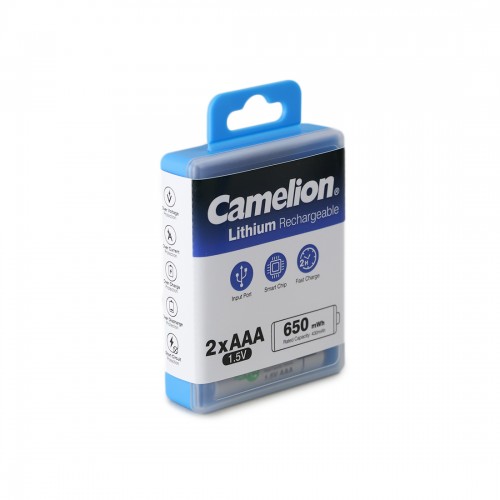 Аккумулятор CAMELION Lithium UB-AAA650-PBH2 2шт (перезаряжаемые от USB)