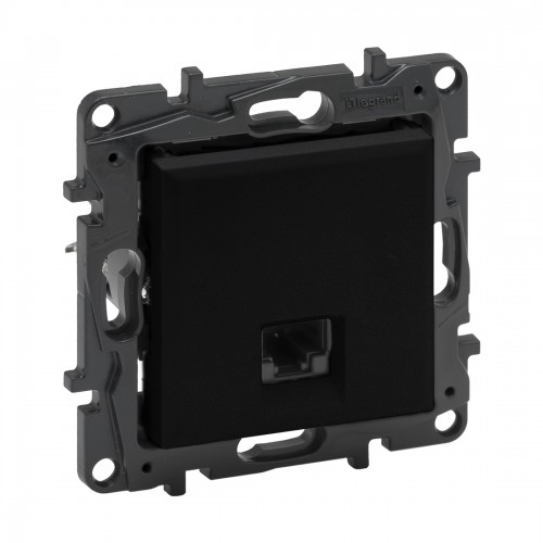 Информационная розетка одинарная Niloe Step RJ45 Кат.6 UTP Чёрный