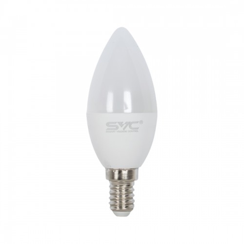 Лампа светодиодная SVC LED C35-7W-E14-6500K Свеча Холодный
