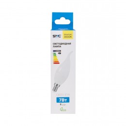Лампа светодиодная SVC LED CB35-7W-E14-3000K Свеча на ветру Тёплый