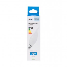 Лампа светодиодная SVC LED CB35-7W-E14-6500K Свеча на ветру Холодный