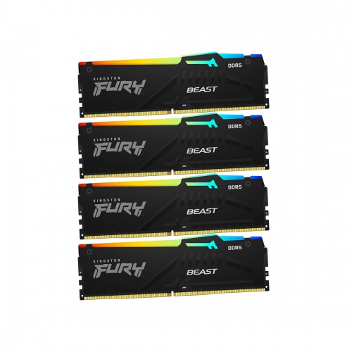 Комплект модулей памяти Kingston FURY Beast RGB XMP KF556C40BBAK4-128 DDR5 128GB (Kit 4x32GB) 5600MH