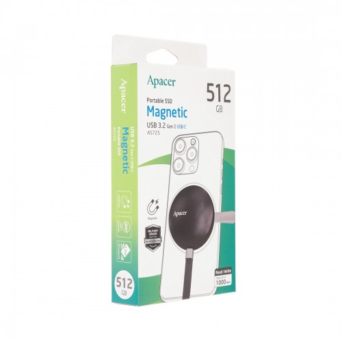Внешний SSD диск Apacer 512GB AS725 Черный