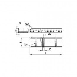 Лестничный лоток 50х300 плюс DKC LI5030 L 3000