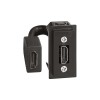 Розетка HDMI Bticino K4284P Living Now с накладкой на 1 модуль Чёрный