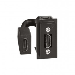 Розетка HDMI Bticino K4284P Living Now с накладкой на 1 модуль Чёрный