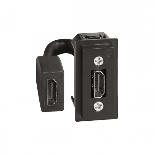 Розетка HDMI Bticino K4284P Living Now с накладкой на 1 модуль Чёрный