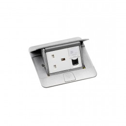 Выдвижной розеточный блок на 3 модуля Legrand 054010 алюминий