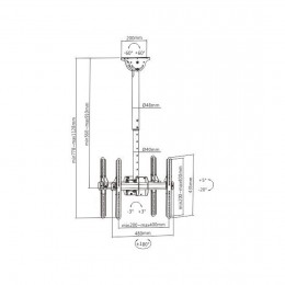 Кронштейн потолочный Brateck PLB-CE944-01SD для 2-х ТВ и мониторов, 32\
