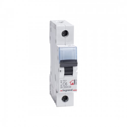Автоматический выключатель Legrand 404025 1П C 6A TX3 6000 6kA