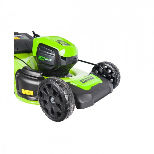 Газонокосилка аккумуляторная Greenworks 2502807UB 60V 46 см бесщеточная с 1хАКБ 4 Ач и ЗУ