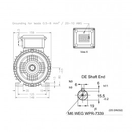 Асинхронный электродвигатель WEG 12312786 W20 80 0,75 кВт 4P B3T 220-460 В 50 Гц