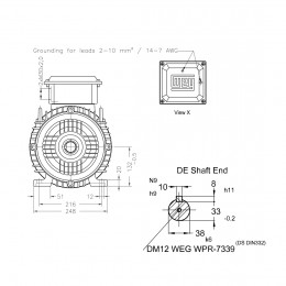 Асинхронный электродвигатель WEG 12310540 AM W20 -132M 7.5 кВт 4P B3T 380-460 В 50 Гц
