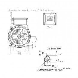 Асинхронный электродвигатель WEG 12310529 AM W20 -132S 5.5 кВт 2P B3T 380-460 В 50 Гц