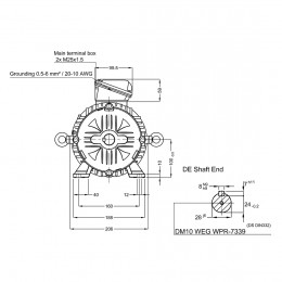Асинхронный электродвигатель WEG 17376513 WGOST-L100L 5.5 кВт 2P B3T 220/380 В 50 Гц