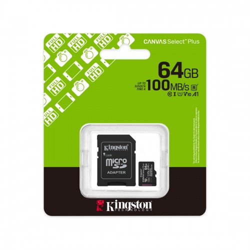 Карта памяти Kingston SDCS3/64GB Canvas Select Plus A1 U1 V10 64GB
