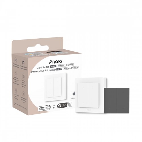 Настенный выключатель двухклавишный Aqara Light Switch H2 EU (4Buttons, 2Channel)