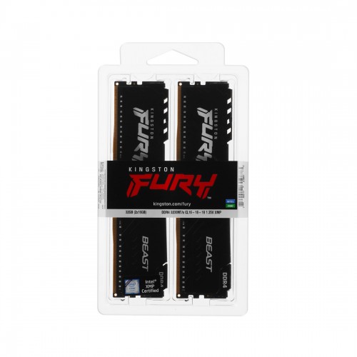 Комплект модулей памяти Kingston FURY Beast KF432C16BB1K2/32WP DDR4 32GB (Kit 2x16GB) 3200MHz Чёрный