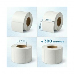 Термоэтикетки в рулоне Europrint EPLE-100.100.300.40 (2 рулона)