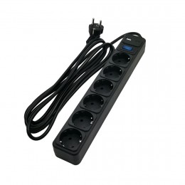 Сетевой фильтр SVC ZC6S-30M-USB/TypeC 3 м. 220 В