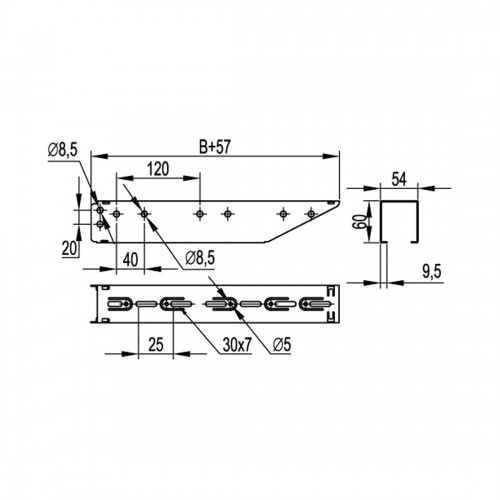 Консоль DKC BBF5020 быстрой фиксации осн.200 мм