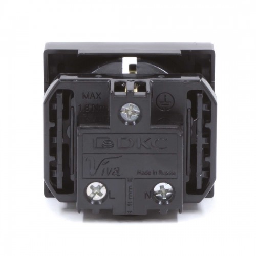 Розетка силовая серии Viva DKC 45205 2Р+Е со шторками черная