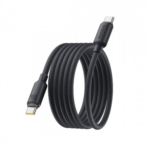 Интерфейсный кабель Baseus Foamed Silicone Pro Magnetic USB-C to USB-C 100W Black 1m (E0426D00)