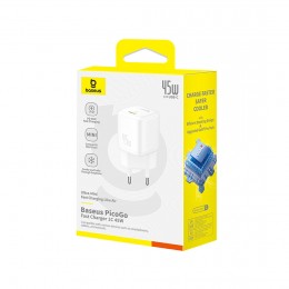 Адаптер питания Baseus PicoGo GaN 1C 45W White (P10176800213-00)