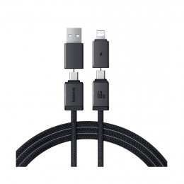 Интерфейсный кабель Baseus Versatile U+C to C+L 60W 1m White (P10383000211-00)