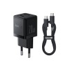 Адаптер питания Baseus Palm C+U 20W EU Black( в комлпекте кабель Type-c) (P10111608113-01)