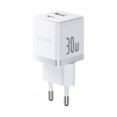 Адаптер питания Baseus Palm C+U 30W White( в комлпекте кабель Type-c) (P1011160A213-01)