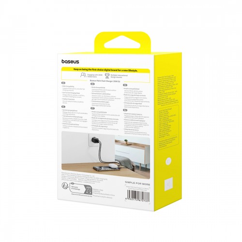 Адаптер питания Baseus Palm C+U 20W Black (P10111608113-00)