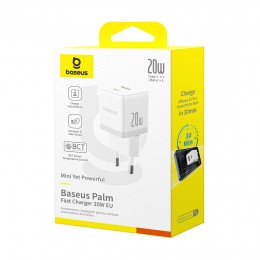 Адаптер питания Baseus Palm C+U 20W White(P10111608213-00)