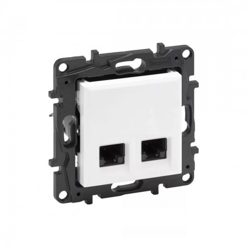 Информационная розетка двойная Niloe Step 2хRJ45 Кат.6e UTP Белый new