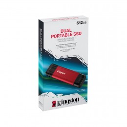 Внешний SSD диск Kingston 512GB Dual Portable Красный
