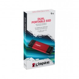 Внешний SSD диск Kingston 1TB Dual Portable Красный